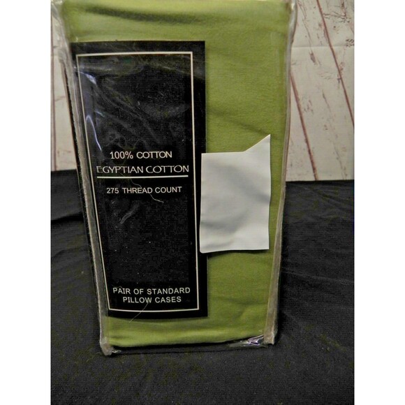 Egyptian Cotton 275 Thread Count 2 Sage Green Standard Pillowcases - Picture 1 of 3